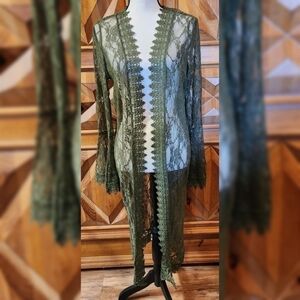 Polly Esther Lace Duster Sz L